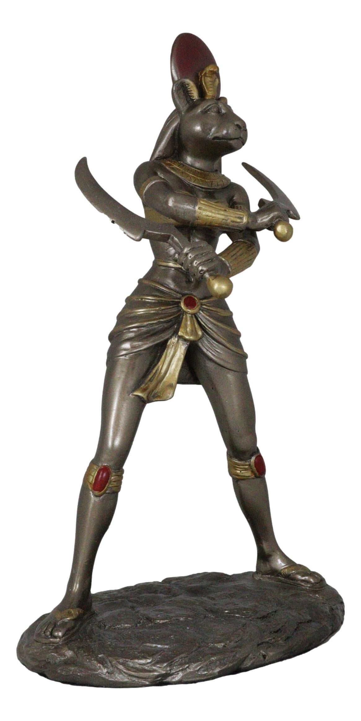 Classical Egyptian Goddess Sekhmet Ra With Solar Disc And Uraeus Statue 11"H - Ebros Gift