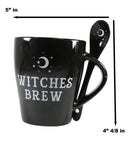 Witchcraft Wicca Witches Brew Crescent Moon And Stars Coffee Mug And Spoon Set