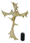 Large 26"H Rustic Western Stag Elk Deer Bone Antlers with Burr Center Wall Cross