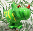 Green Triceratops Whimsical Dinosaur Kids Boys Girls Piggy Coin Bank Figurine