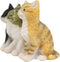 Ebros Lifelike Trio Shorthair Kittens Cats Sitting Side by Side Figurine 5" Long