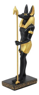 Egyptian Standing Anubis Holding Staff Statue God of Afterlife Mummification