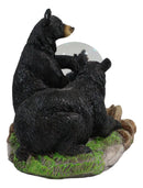 Ebros Rustic Papa Mama Black Bears W/ Cubs Family Small Glitter Water Globe Dome