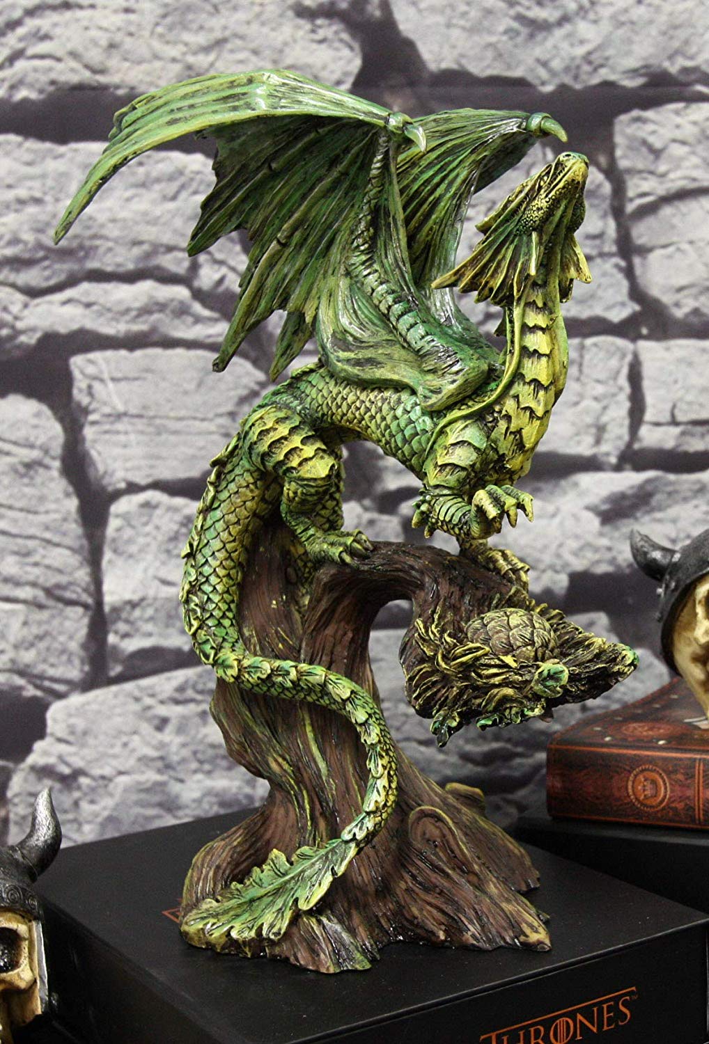 Ebros Gaia Tree Ent Earth Adult Mother Dragon Perching On Branch Figurine 10"H - Ebros Gift