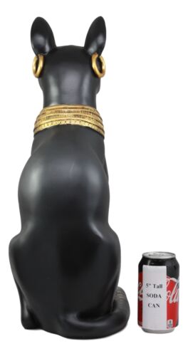 Ebros Large Egyptian Sitting Cat Bastet Statue In Black And Gold Finish 20"Tall