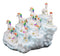 Ebros Magical Clear Blue Sky Clouds Terrace Castle Display Stand Figurine with 12 Miniature Rainbow Unicorns with Golden Horns Decorative Fairy Garden Accent Centerpiece Set
