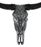 Western Floral Tribal Tattoo Tooled Bison Bull Cow Skull Wall Decor Plaque