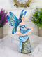 Fae Garden Zen Blue Dragonfly Fairy Meditating On Koan Yoga Rock Figurine