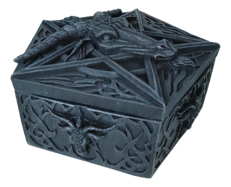 Knights Templar Satan Pentagram Sabbatic Goat Baphomet Keepsake Jewelry Box