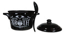 Wicca Bat Cauldron Broth With Pentagram Fine Bone China Bowl With Spoon And Lid