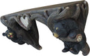 Ebros Wood Love to Hang Out Black Bear Cubs in Tree Floating Shelf Welcome Decor