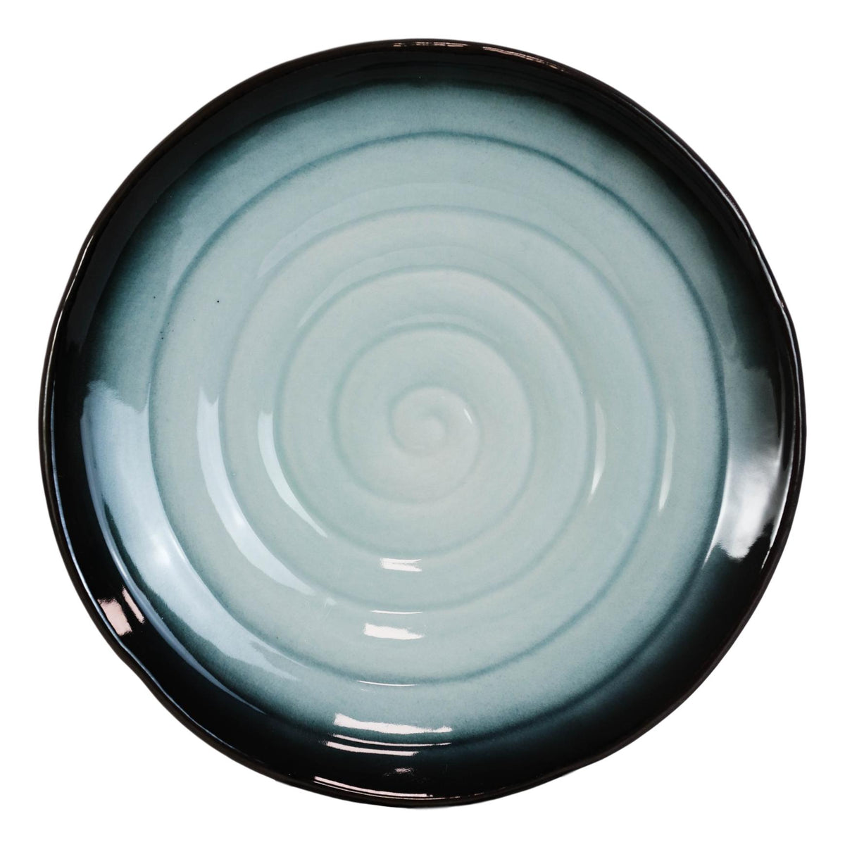 Pack Of 5 Ceramic Zen Blue Lunch Salad Appetizer Deep Plates Or Shallow Bowls - Ebros Gift