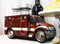 Vintage Red Ambulance Truck Figurine Holder For Glass Salt and Pepper Shakers