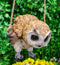 Lifelike Brown Barn Owl Baby Owlet On Branch Swing Hanger Wall Decor Figurine