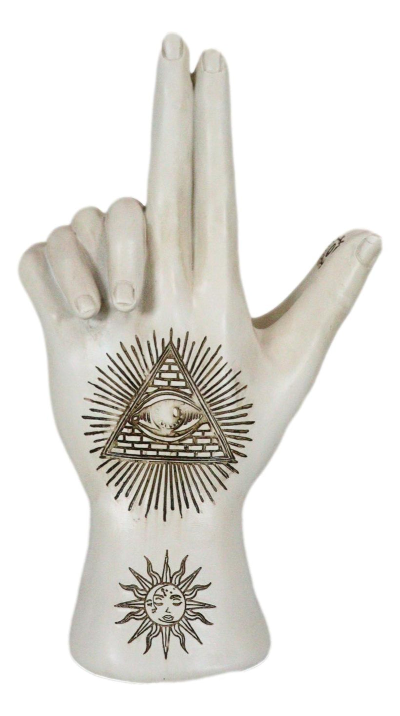 Psychic Fortune Teller Chirology Palmistry Hand Palm Gun Formation Figurine