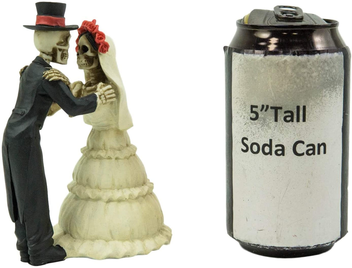 Ebros Love Never Dies Wedding Kiss Bride and Groom Skeleton Figurine 5.75"H - Ebros Gift