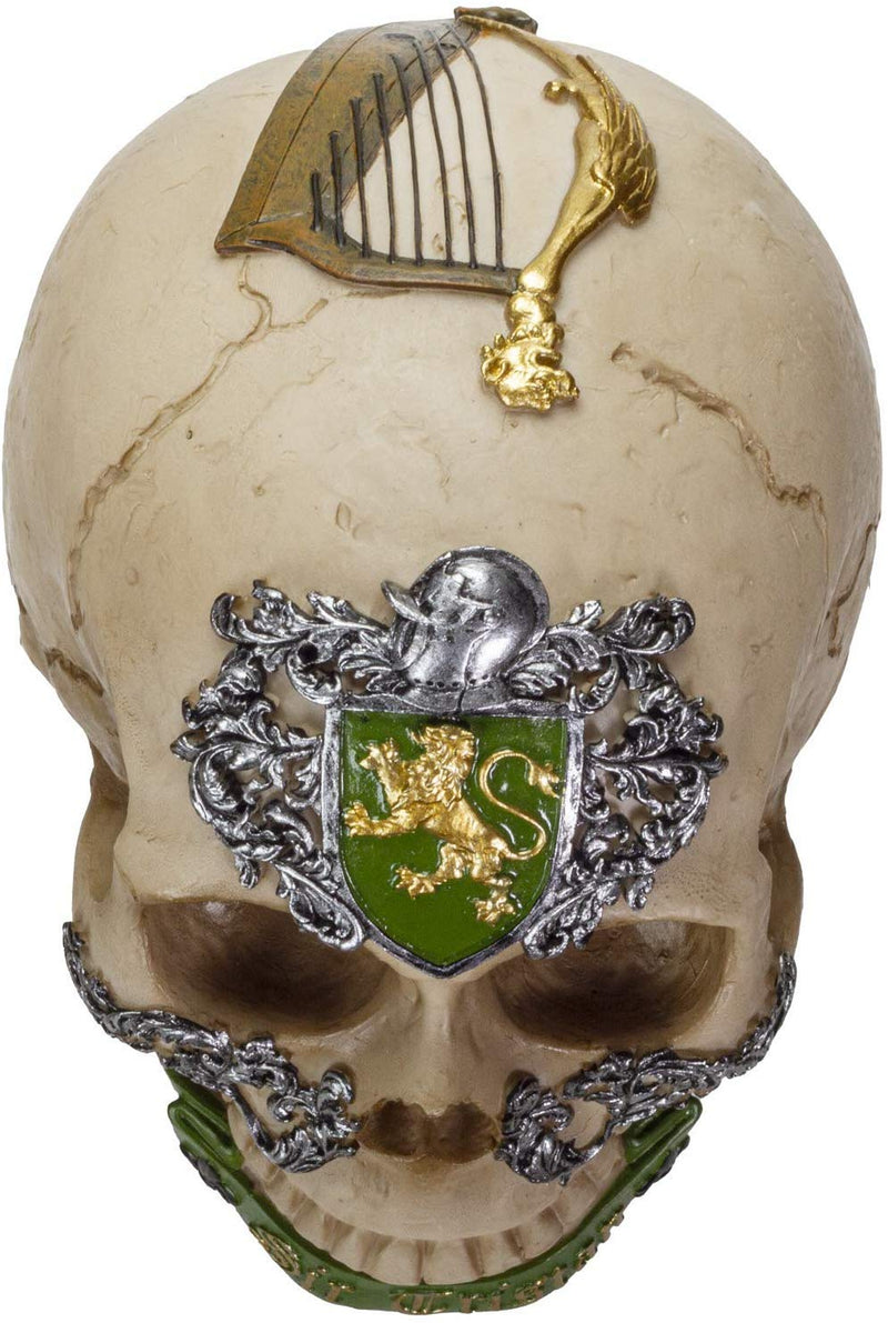 Ebros The Knights of The Round Table Skulls Sir Tristan Resin Skull Figurine
