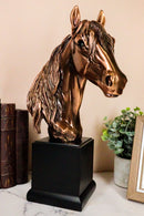 Large 14"H Western Wild Horse Stallion Head Bust Figurine With Trophy Base