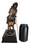 Indian Tribal Hero Warrior Chief On A Rearing Horse Statue With Trophy Base