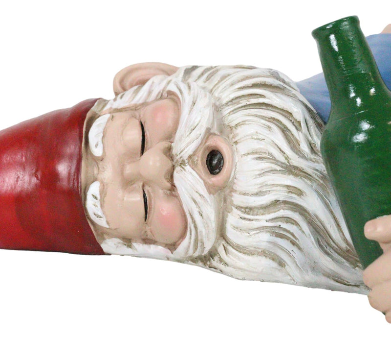 Mr Gnome Passed Out Drunk Bottom's Up Bare Buttocks Holding Booze Figurine