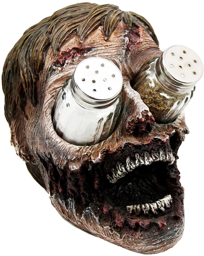 Walking Undead Zombie Wine Bottle And Salt Pepper Shakers Holders Figurine Set