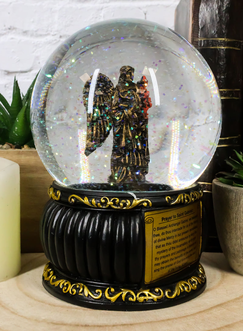 Christian Holy Archangel Saint Gabriel Messenger Of God Water Globe Figurine