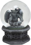 Ebros Thinker Gargoyle Water Snow Globe with Pedestal Base 100mm Figurine 5"H