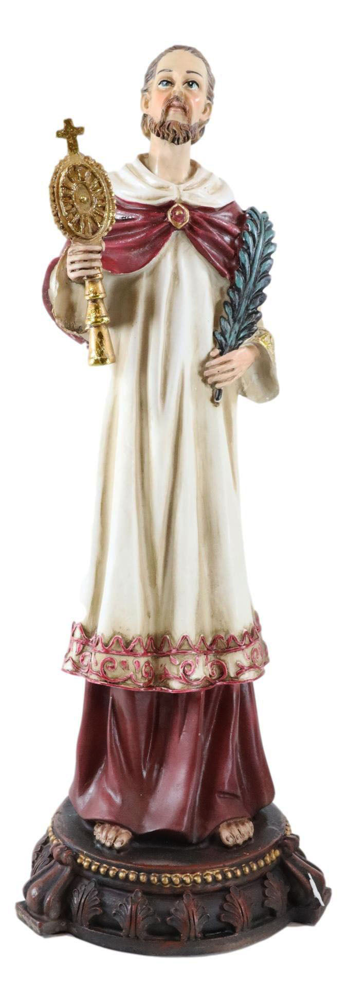 Catholic Saint Raymond Nonnatus With Monstrance and Martyr Palm Branch Figurine