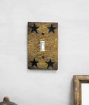 Set of 2 Western Stars Silhouette Textured Wall Single Toggle Switch Plates