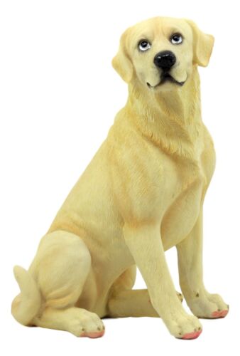 Sitting Adorable Yellow Labrador Retriever Statue 8.5"H Golden Retriever Dog