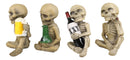 Ebros Addicted to The Bones Drinking Puffing Smoking Vices Skeletons Figurine Set of 4