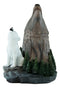 Ebros Howling Alpha Wolf Bust With White Pup By Pine Trees Forest Woodlike Figurine