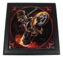 Anne Stokes Gothic Ghost Hell Rider Biker Art Tile Wooden Decorative Jewelry Box