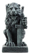 Ebros Stoic Notre Dame Sword Bearer Lion Heart Gargoyle On Pedestal Figurine 6"H