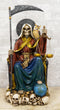Large Rainbow Robe Santa Muerte Holy Death With Seven Powers Sitting 21"H Statue