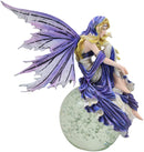 Ebros Blonde Fairy Sitting On Lunar Full Moon Statue 8.5" Tall by Nene Thomas