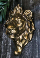 Aslan Lion Bust Wall Hook Hanger Safari Trophy Wall Mount Plaque Figurine 8"H