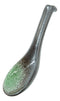 Ebros Pack Of 10 Artistic Green And Black Gradient Ceramic Zen Ladle Hook Soup Spoons