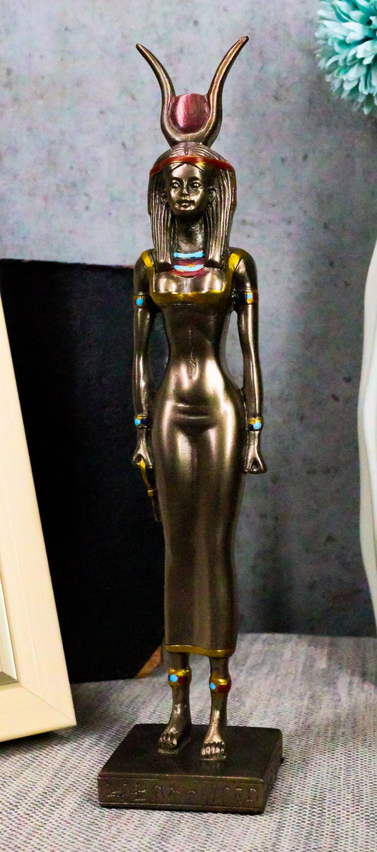 Ebros Egyptian Queen Goddess Isis Ra Decorative Figurine 9"H In Faux Bronze Sculpture - Ebros Gift