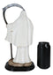 12.75" Tall Holy Death Santa Muerte Holding Scythe In White Tunic Robe Statue