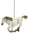 Ceiling Fan Metal Pull Chain With White Equestrian Galloping Horse Handle Knob