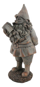 Whimsical Festive Holiday Novelty Old Mr Gnome Dwarf Reading Story Book Figurine