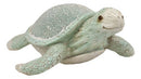 Ebros Aquamarine Coastal Beach Sea Turtle Statue With Mosaic Crushed Glass Shell 10"L