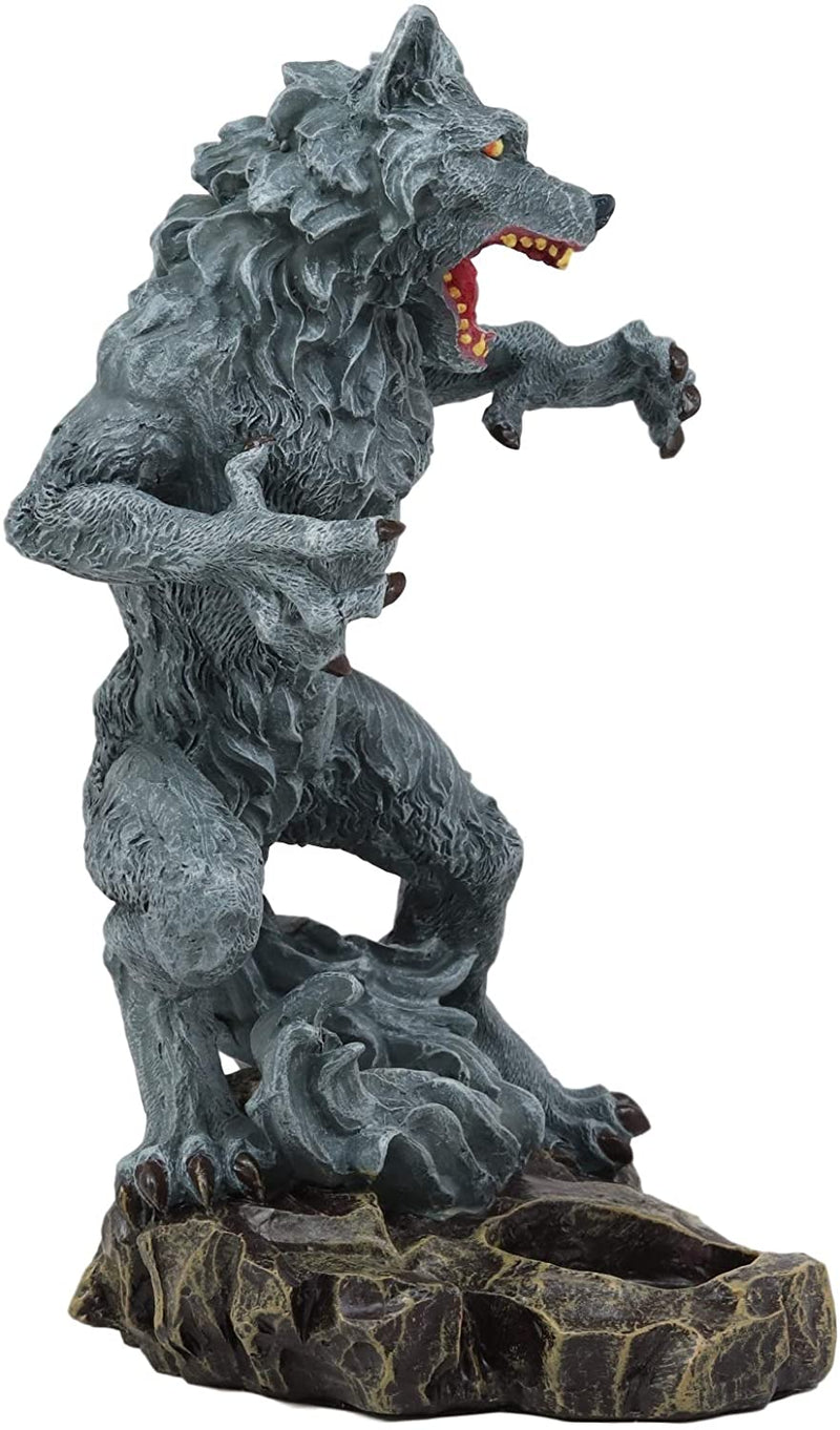 Ebros Gothic Werewolf Tea Light Candle Holder Statue Lycan Wolf Man Figurine