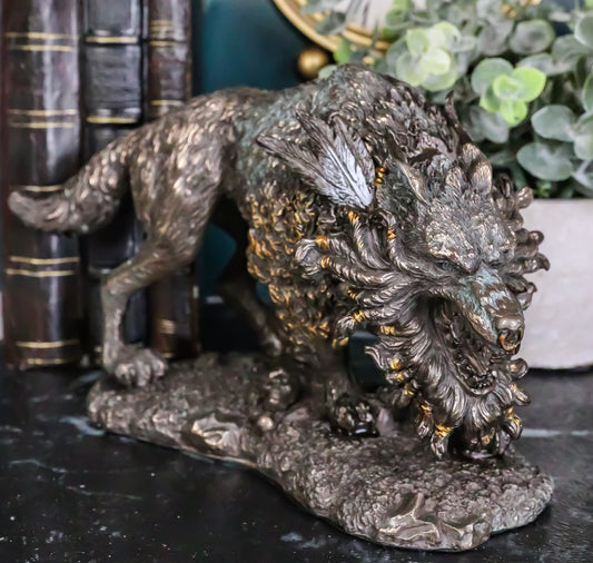 Ebros Gift Viking Norse Mythology Fenrir Statue 8.25"L Vánagandr Giant Wolf - Ebros Gift