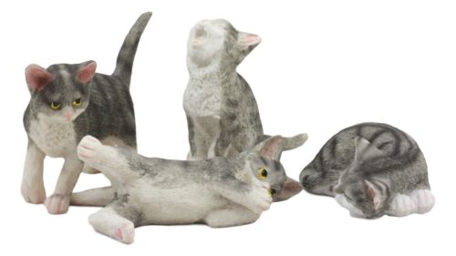 Crazy For Cats Four Playful Kitten Statues Adorable Kitty Cat Animal Figurines