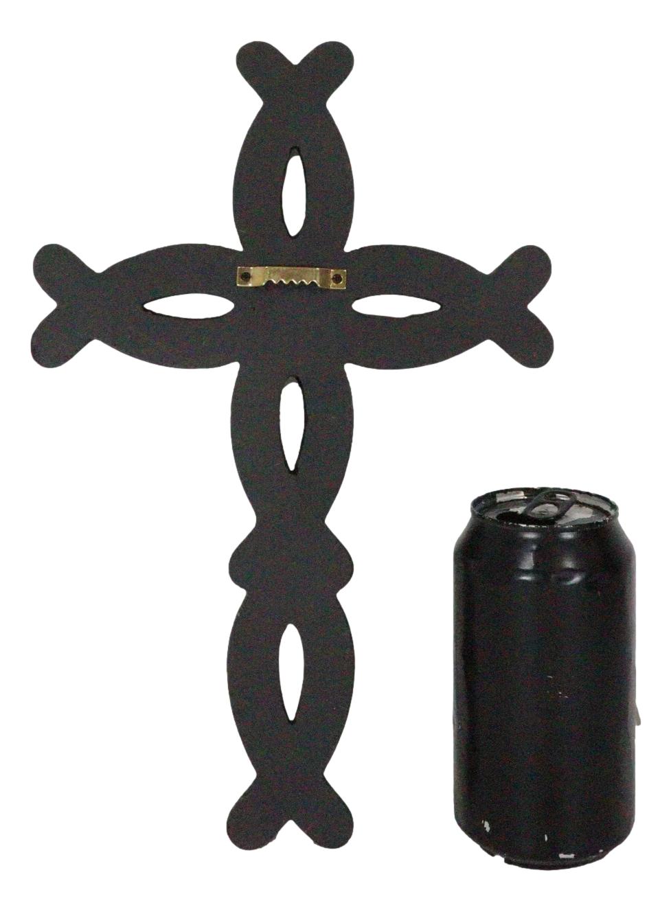 11.5"H Rustic Western Horseshoes Ichthys Christian Wall Cross Decor Plaque