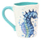 Nautical Marine Blue And White Seahorse Ceramic Drinking Coffee Mug Pack Of 2