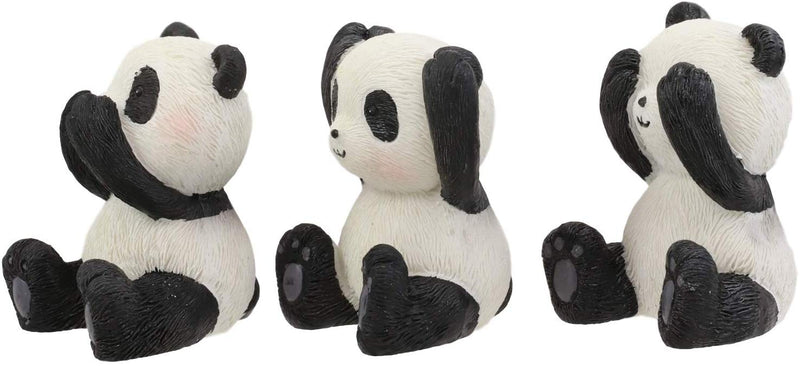 Ebros Whimsical See Hear Speak No Evil Giant Pandas Set of 3 Figurine 2"H