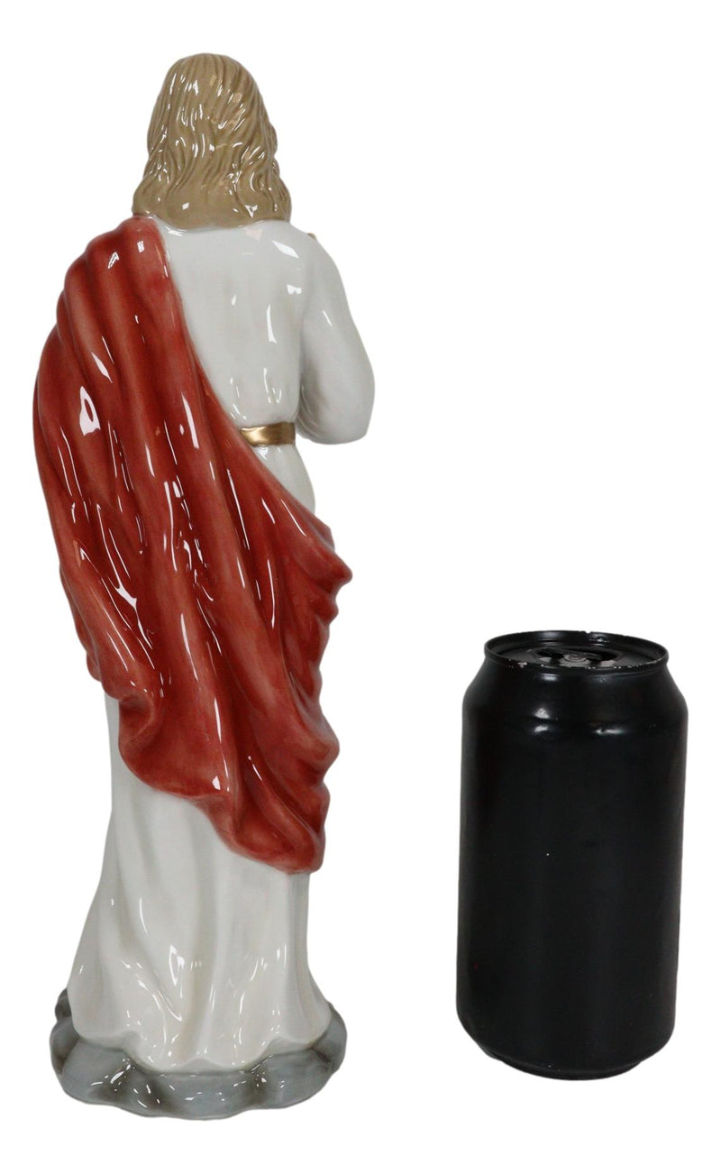 Fine Porcelain Catholic Inspirational Sculpture of The Sacred Heart of Jesus